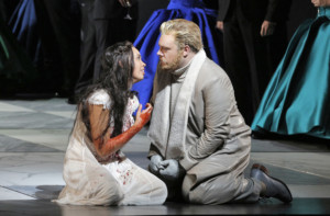 Nadine Sierra in the title role and Piotr Beczala as Edgardo in Donizetti’s Lucia di Lammermoor. ©Cory Weaver/San Francisco Opera