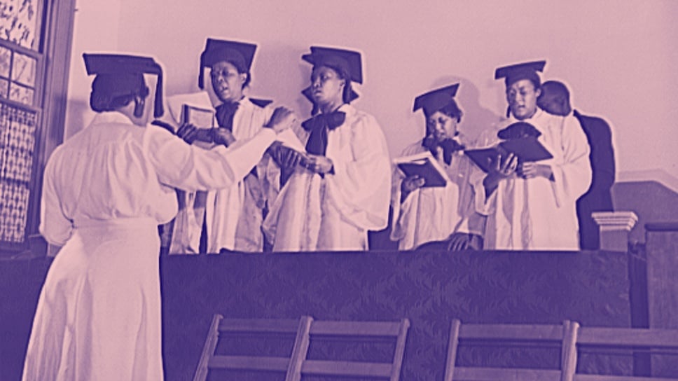 Choir singing in church