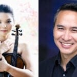 Violinist Janet Sung (photo by: Lisa-Marie Mazzucco) and Kuang-Hao Huang (photo by: Forestt LaFave)