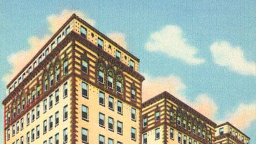 1940s postcard image of hotel
