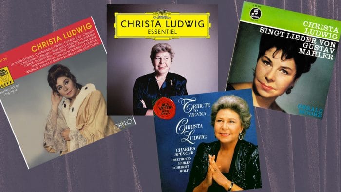 Collage of four Christa Ludwig album covers