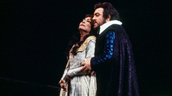 Shirley Verrett as Leonora and Luciano Pavarotti as Fernando in Donizetti's "La Favorita." Photo: Met Opera Archives