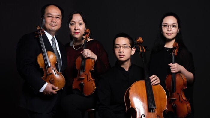Robert and Laura Park Chen, violin, Beatrice Chen, viola, and Noah Chen, cello