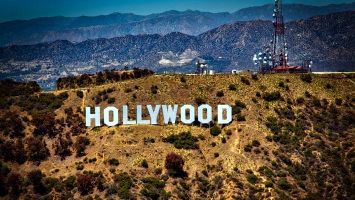 White letters on hillside spell out HOLLYWOOD