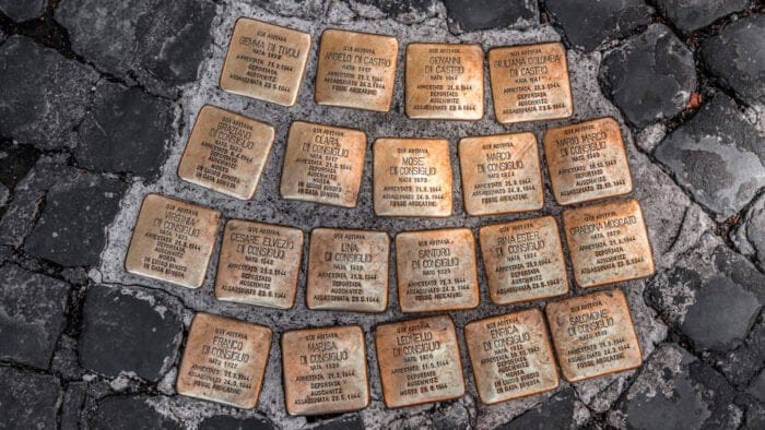 commemorative plaques pay tribute to victims of the Ardeatine Massacre