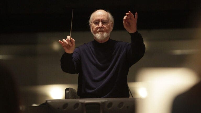 John Williams conducting in rehearsal