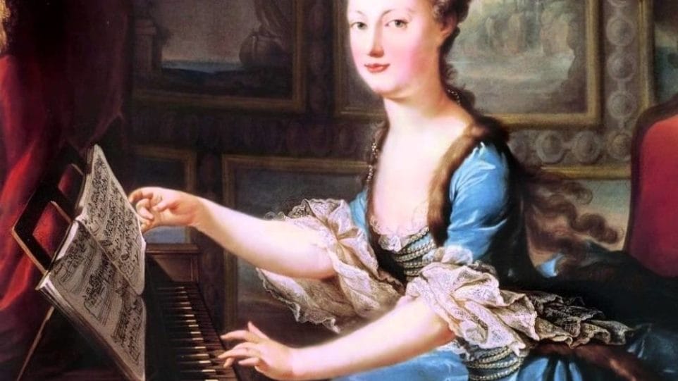 Woman at the harpsichord