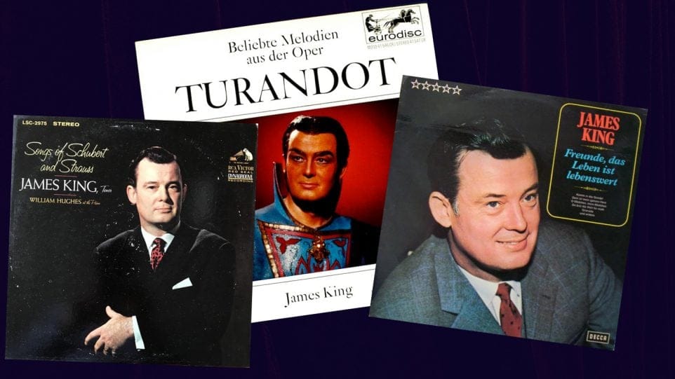 Collage of three James King record albums