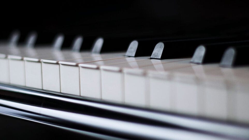 closeup of a piano