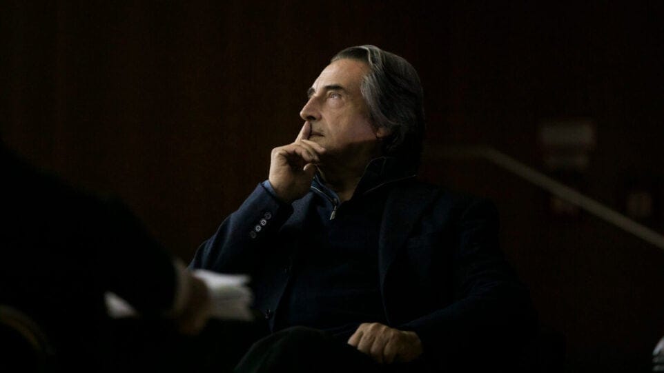 Riccardo Muti gazes pensively into the distance