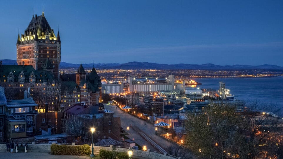 a city view of old town Quebec City