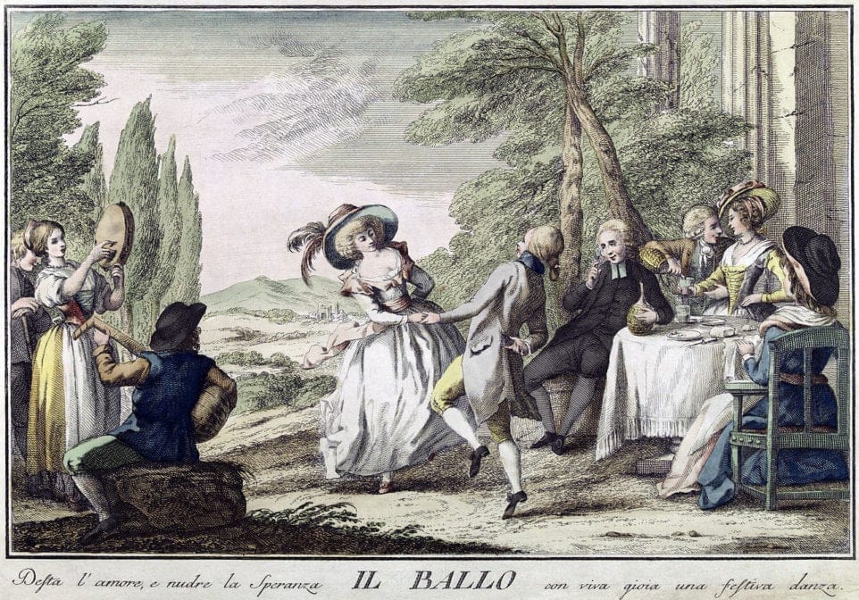 A cheerful dance awakens love and feeds hope with lively joy, (Florence, 1790)