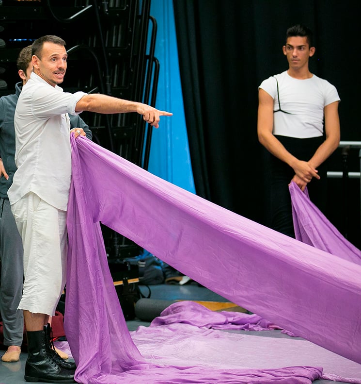 Basil Twist works with company members during Joffrey Ballet's in studio process for "The Nutcracker" by Christopher Wheeldon. (Photo: Todd Rosenberg)