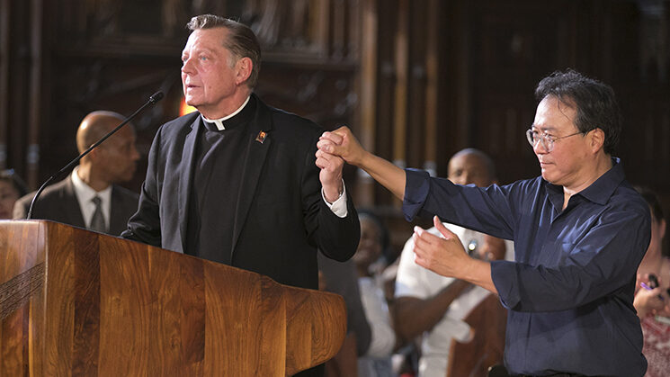 Reverend Michael L. Pfleger and Yo-Yo Ma unite against violence in Chicago at St. Sabina Church