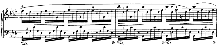 chopin etudes: detail of the "aeolian harp" etude