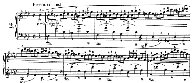 Chopin etudes: detail of "the bee" etude