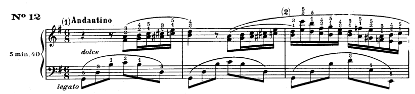 Sheet music of excerpt from Chopin's Nocturne Op. 37, No. 2