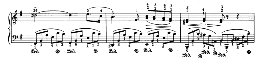 Sheet music of excerpt from Chopin's Nocturne Op. 72, No. 2