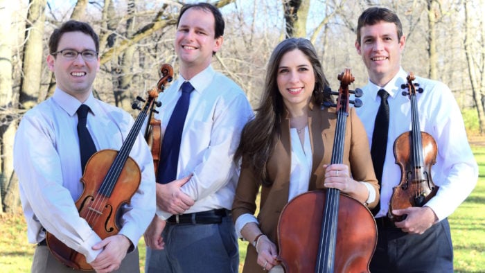 Kontras Quartet; Dmitri Pogorelov, Francois Henkins violins, Ben Weber, viola, and Jean Hatmaker, cello