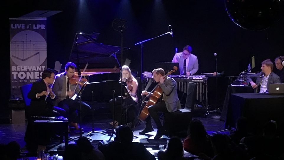 From left Beomjae Kim, flute; Caeli Smith, viola; Coleman Itzkoff, cello; Suliman Tekali, violin; Brandon Ilaw, percussion