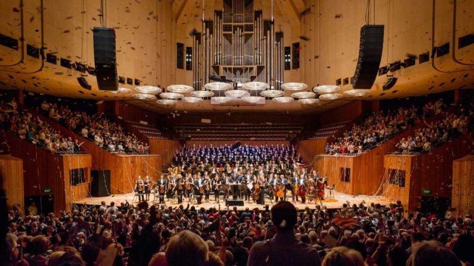 Sydney Symphony Orchestra on the Concert Hall Stage, 2015. [Photo: Robert Catto]