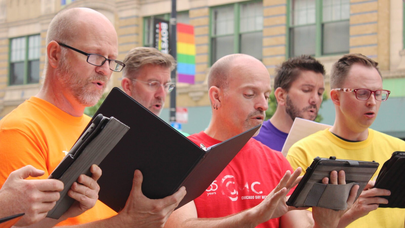 Members of the Chicago Gay Men's Chorus perform "Somewhere" from West Side Story live from the Legacy Walk.  WFMT Bernstein 100 Celebration