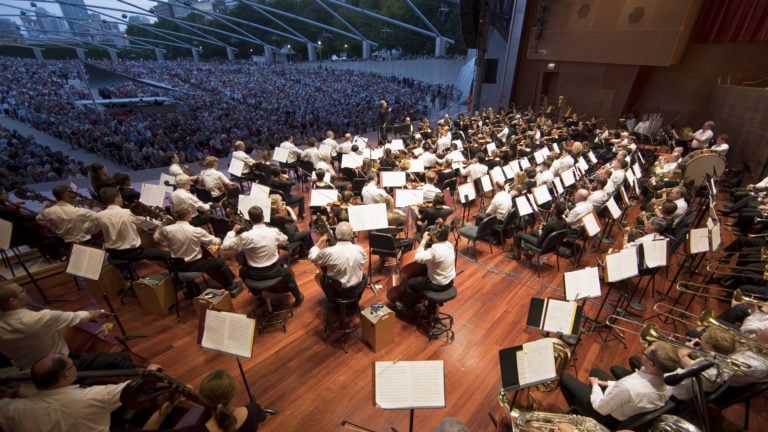 The Chicago Symphony Orchestra and Civic Orchestra of Chicago, led by Riccardo Muti, performed a free “Concert for Chicago” at the Jay Pritzker Pavilion in Millennium Park on September 20, 2018.(Photo: Todd Rosenberg)