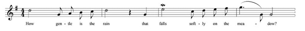 The opening measures of the vocal line of “A Lover’s Concerto”