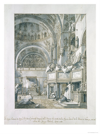 The Choir Singing in St. Mark's Basilica (Canaletto, 1766)