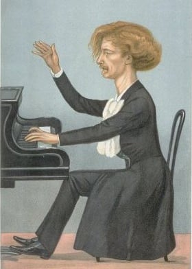 This caricature of Paderewski appeared in <i>Vanity Fair</i> in 1899