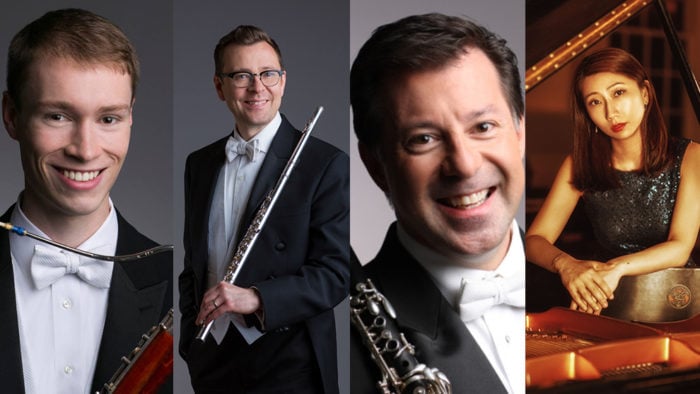 DePaul University Woodwind Faculty with Beilin Han. Ms Han's photo by Yang's Studio.