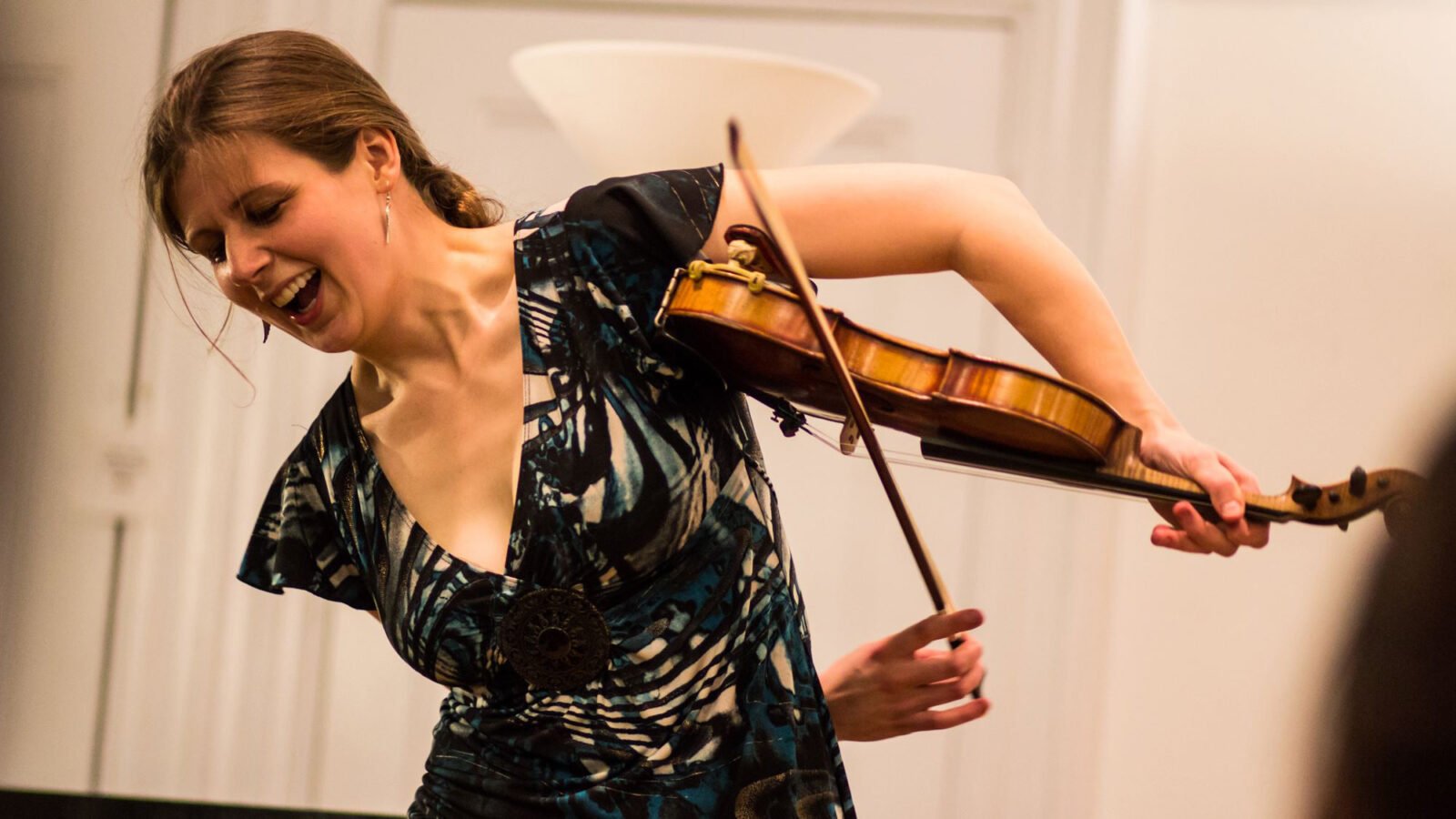 Violinist and fiddler Mari Black performs her trademark novelty fiddling (Photo: Jason Jong)