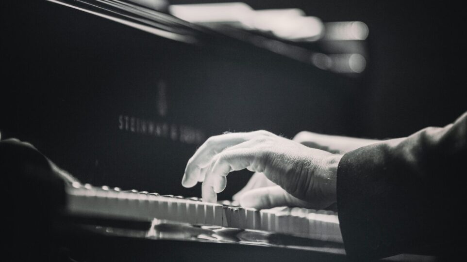 Musician playing the piano