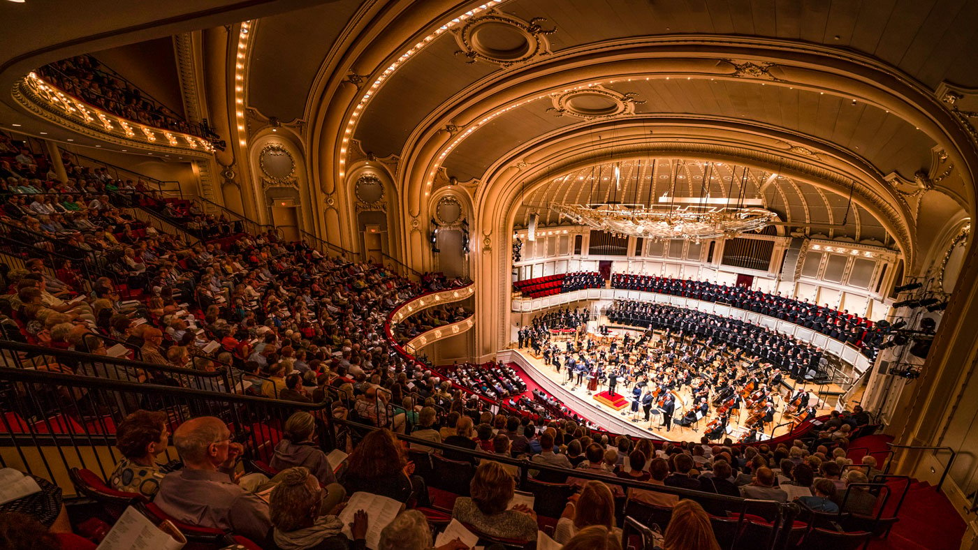 Chicago Symphony Orchestra performance in auditorium