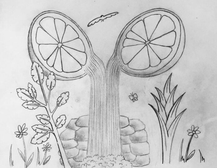 Drawing: Esme Arias-Kim's representation of Camille Saint-Saëns' Havanaise, Op. 83.