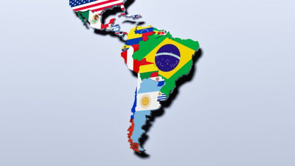 South America map 3d illustration