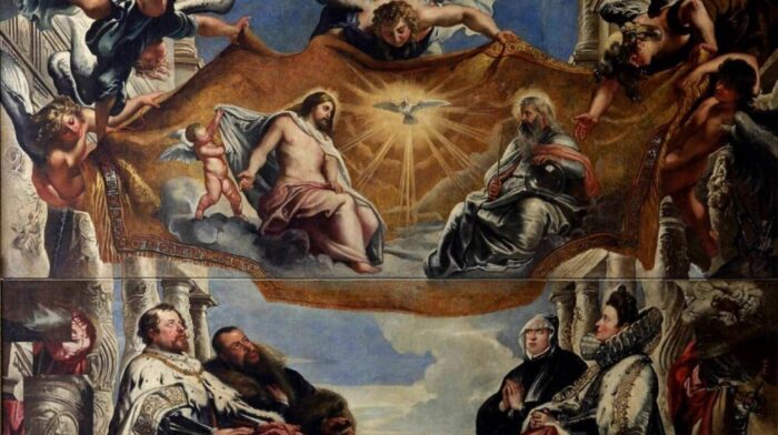 detail of a sacred baroque era painting