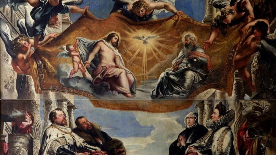 detail of a sacred baroque era painting
