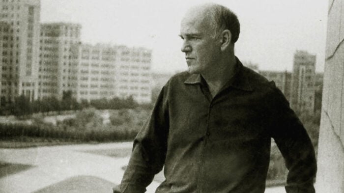 Sviatoslav Richter looks from a balcony