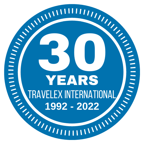 Travelex 30-year anniversary badge