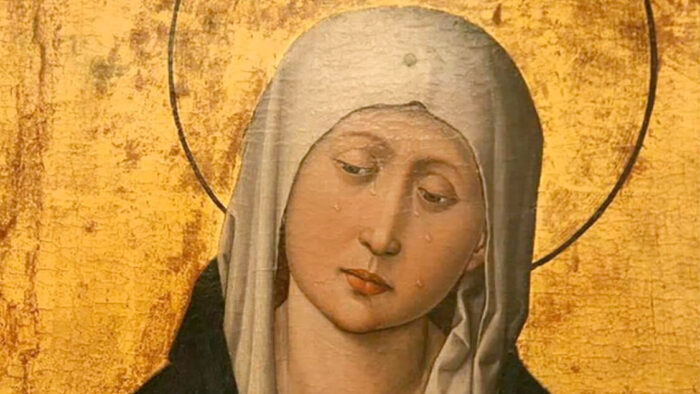 the face of a grieving woman from the first decade, Common Era