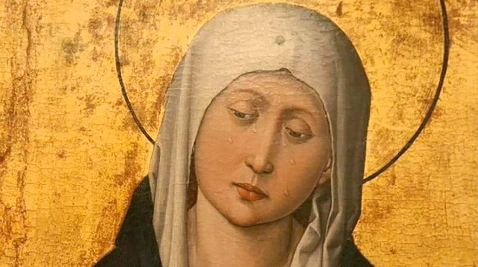 the face of a grieving woman from the first decade, Common Era