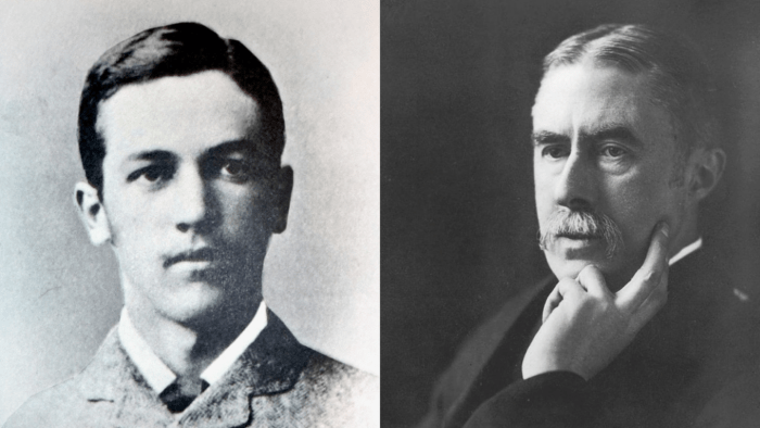 Black and white portraits of Moses jackson and A. E. Housman