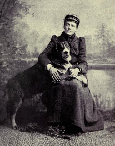 Ethel Smyth and her dog, Marco, 1891