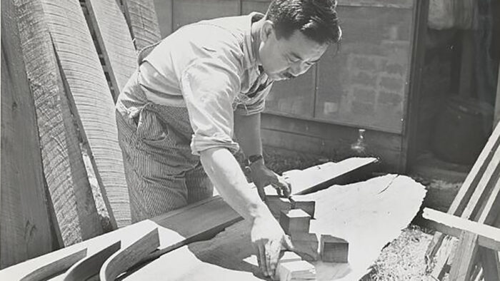 man woodworking