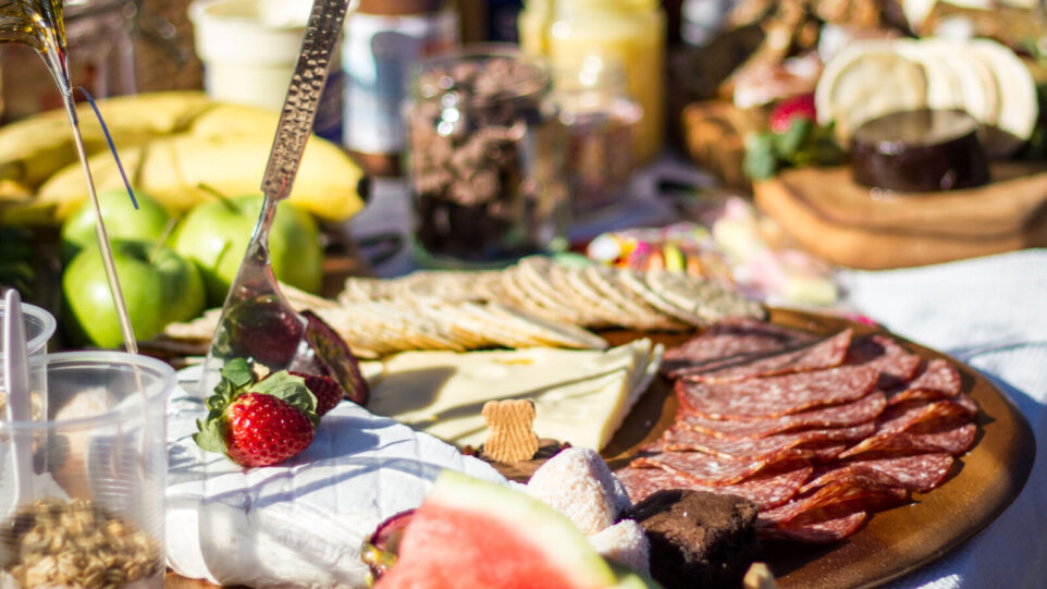 A Smörgåsbord outside in the sun