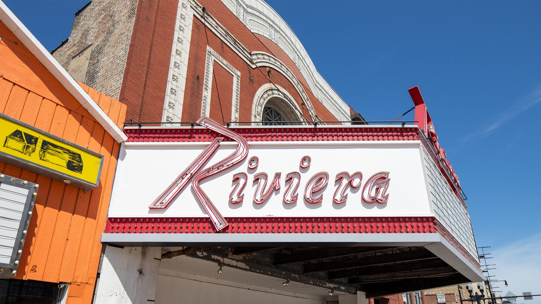 Detail of the marquee of the Riviera