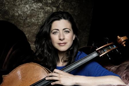 Natalie Clein posing with cello