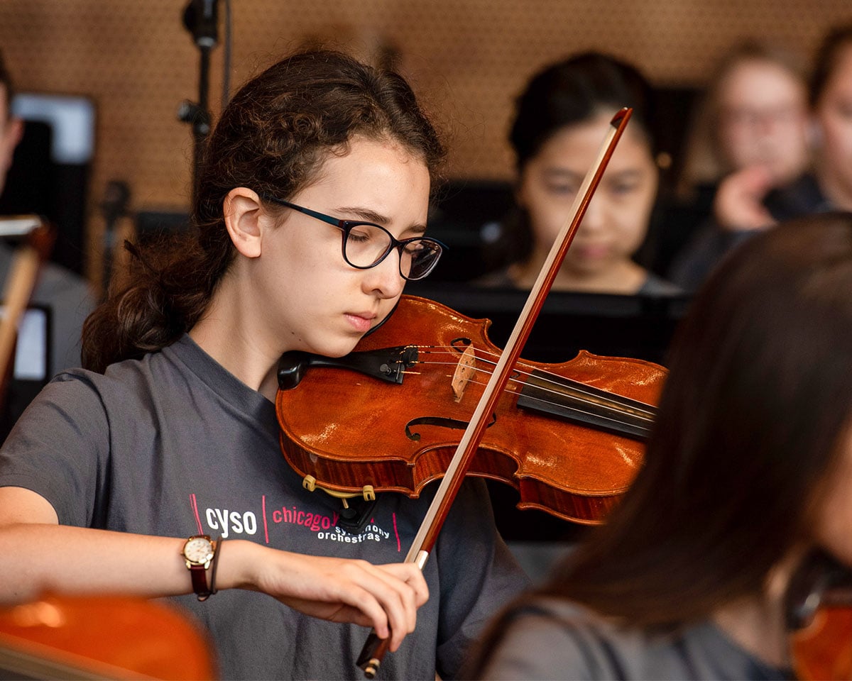 Chicago Symphony Youth orchestra violinist performing