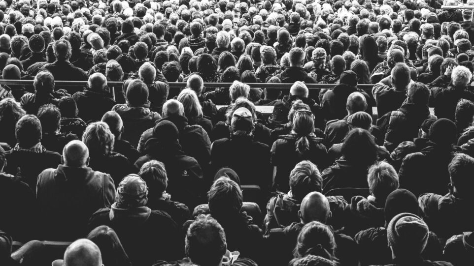 a crowd of people